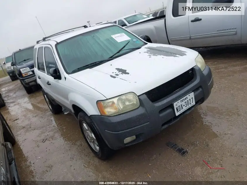 1FMYU03114KA72522 2004 Ford Escape Xlt
