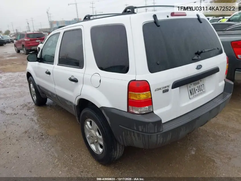1FMYU03114KA72522 2004 Ford Escape Xlt