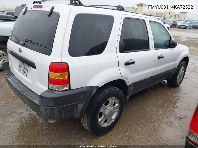 1FMYU03114KA72522 2004 Ford Escape Xlt