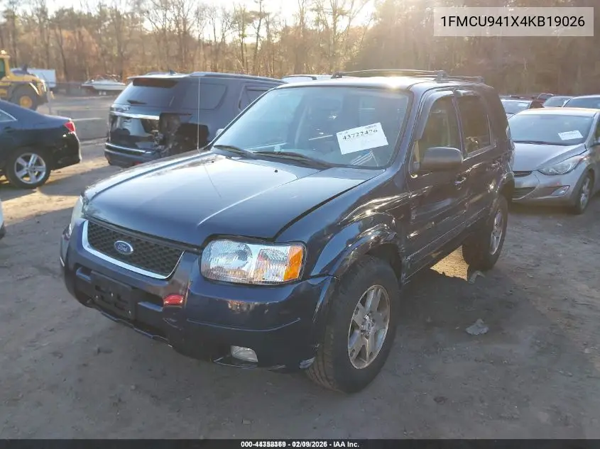 1FMCU941X4KB19026 2004 Ford Escape Limited