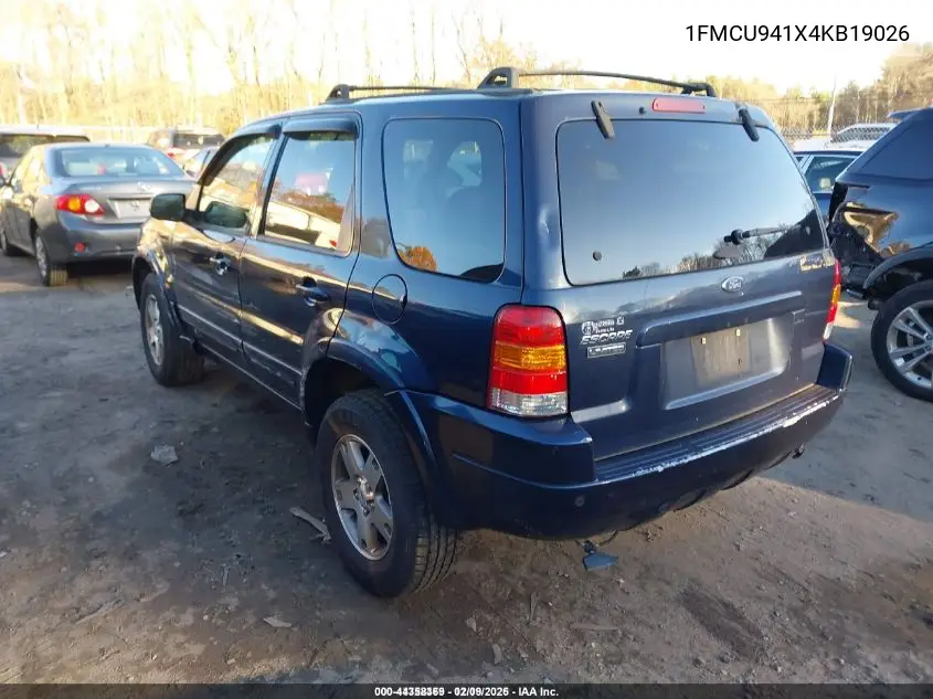 1FMCU941X4KB19026 2004 Ford Escape Limited