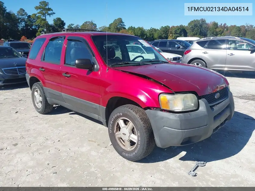1FMCU02134DA04514 2004 Ford Escape Xls