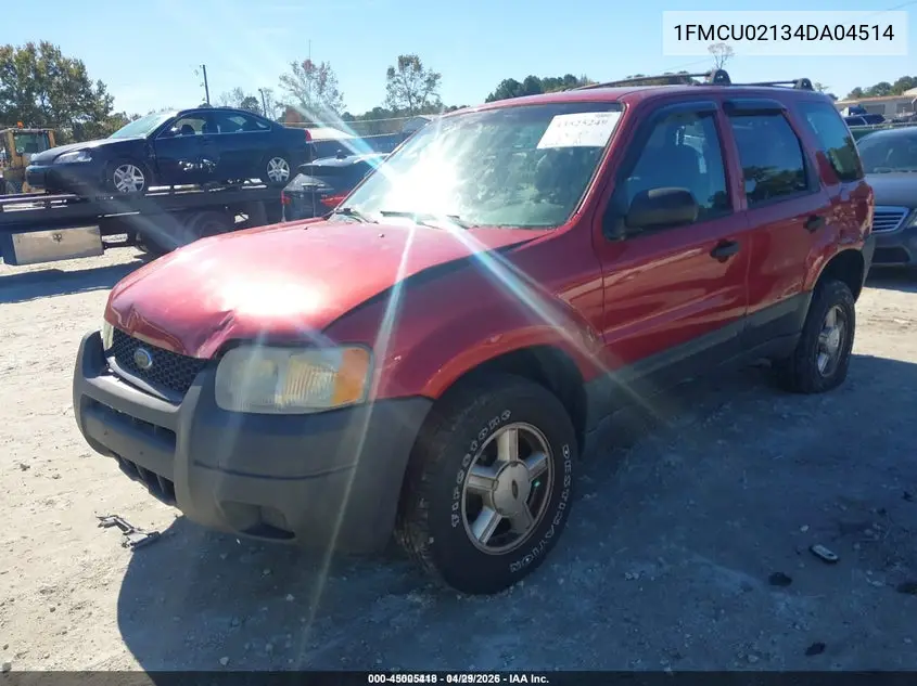 1FMCU02134DA04514 2004 Ford Escape Xls