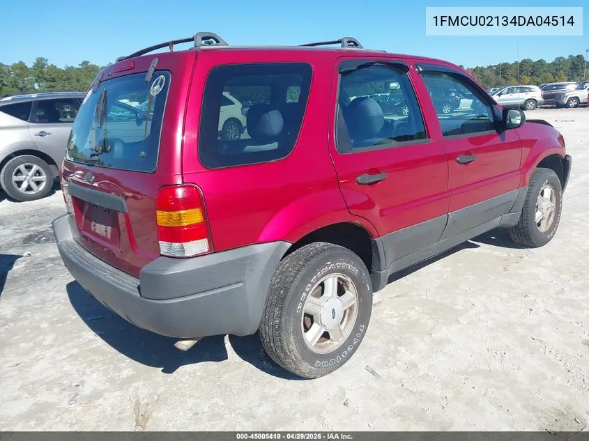 1FMCU02134DA04514 2004 Ford Escape Xls