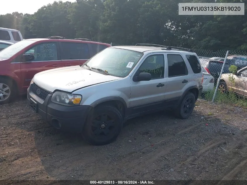 1FMYU03135KB19020 2005 Ford Escape Xlt