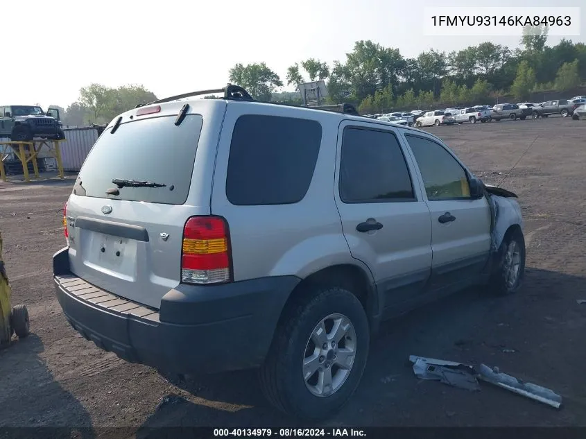 2006 Ford Escape Xlt/Xlt Sport VIN: 1FMYU93146KA84963 Lot: 40134979