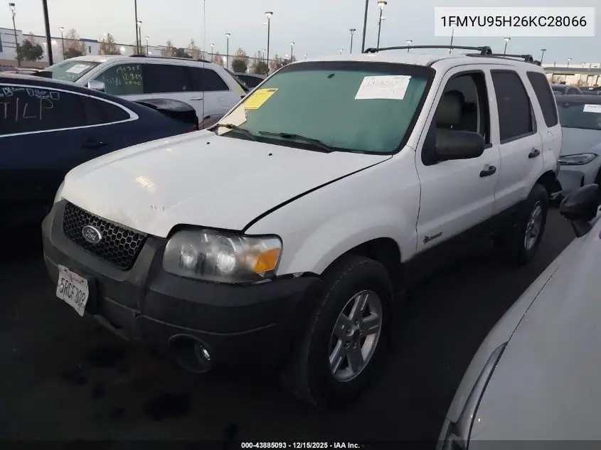 1FMYU95H26KC28066 2006 Ford Escape Hybrid