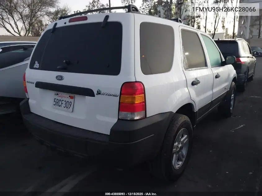 1FMYU95H26KC28066 2006 Ford Escape Hybrid