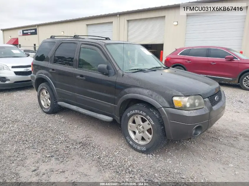 1FMCU031X6KB67416 2006 Ford Escape Xlt/Xlt Sport