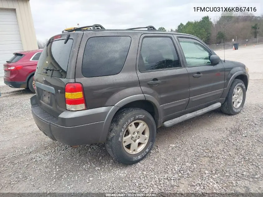 1FMCU031X6KB67416 2006 Ford Escape Xlt/Xlt Sport