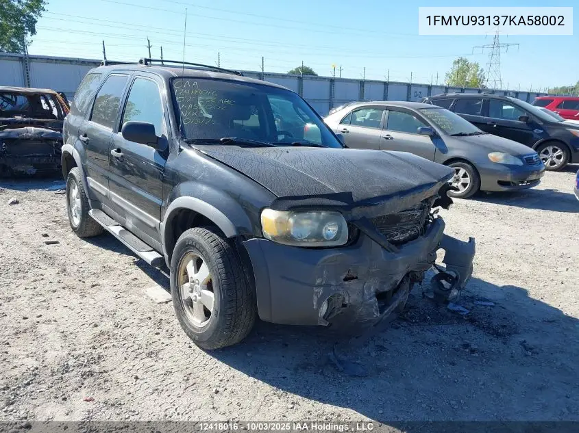 1FMYU93137KA58002 2007 Ford Escape Xlt