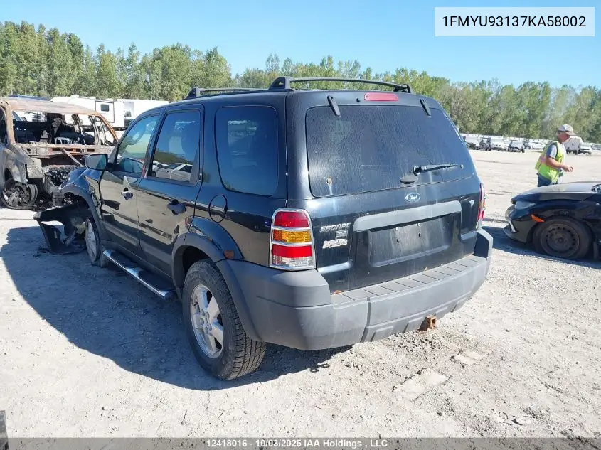 1FMYU93137KA58002 2007 Ford Escape Xlt