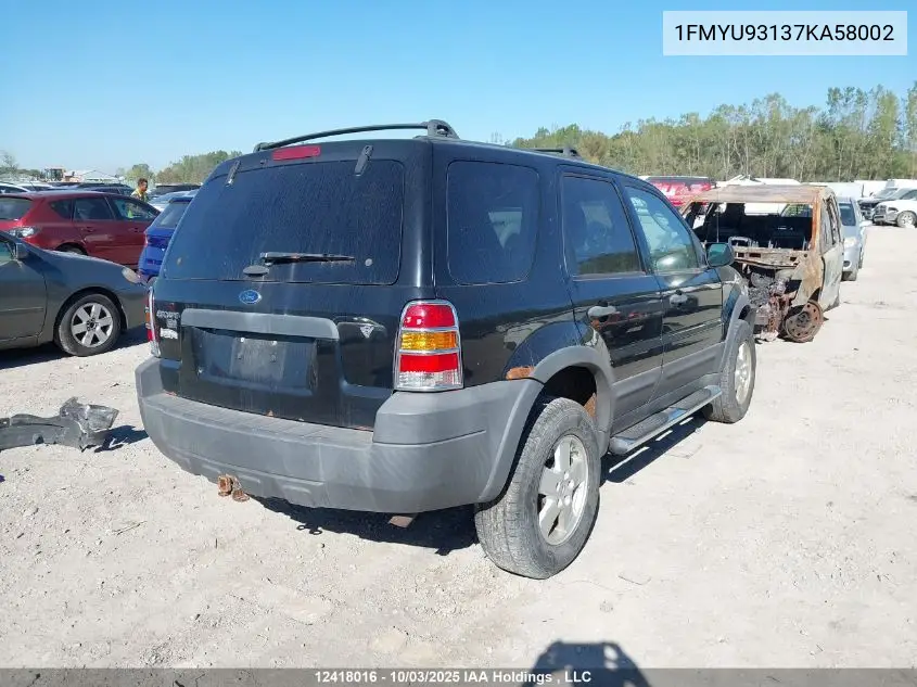 1FMYU93137KA58002 2007 Ford Escape Xlt