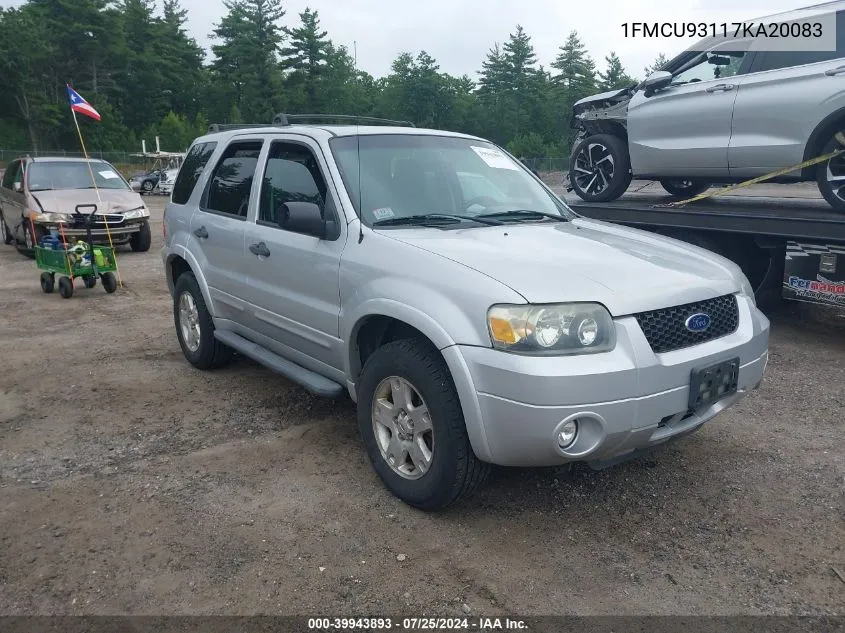 1FMCU93117KA20083 2007 Ford Escape Xlt