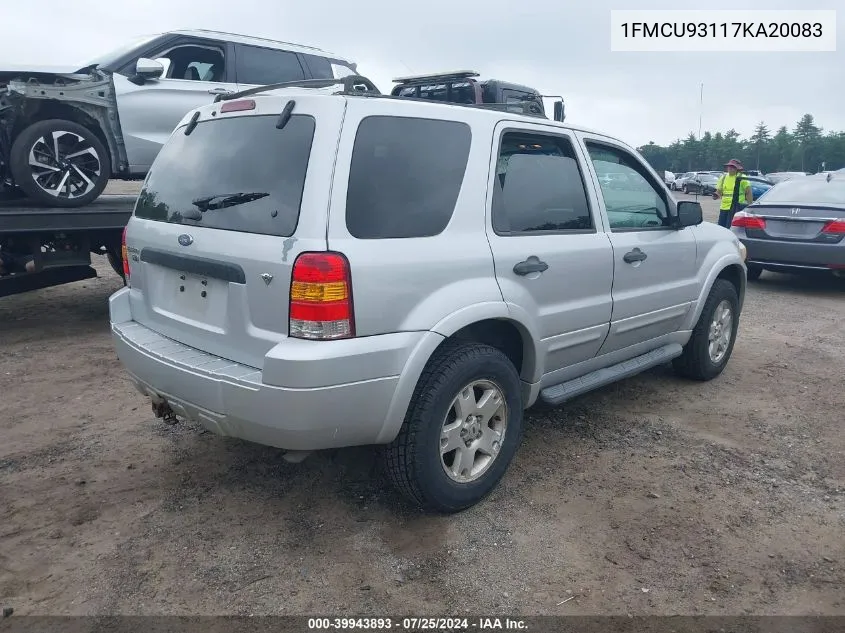 1FMCU93117KA20083 2007 Ford Escape Xlt