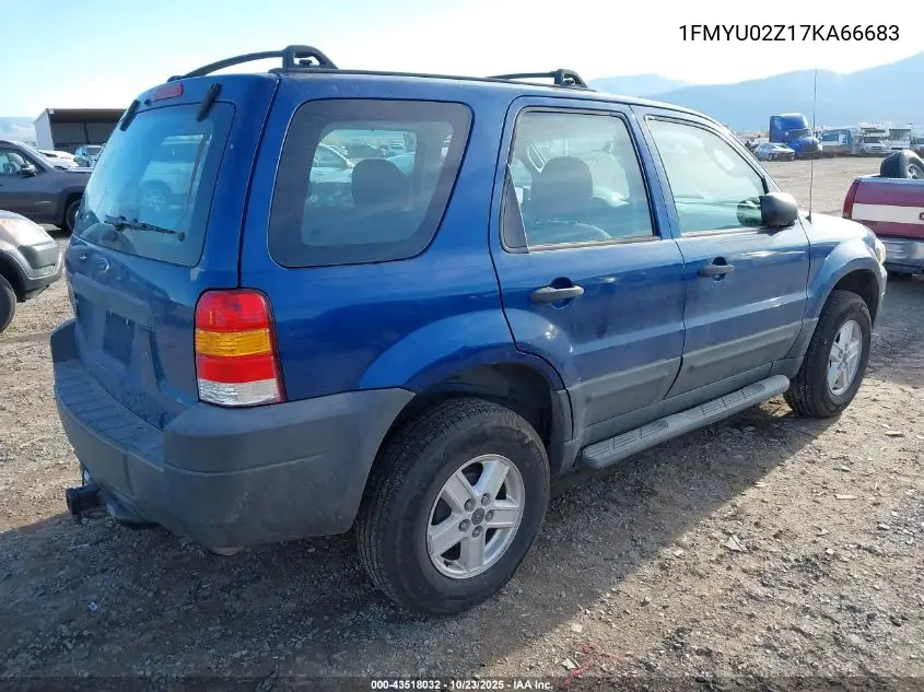 1FMYU02Z17KA66683 2007 Ford Escape Xls/Xls Manual