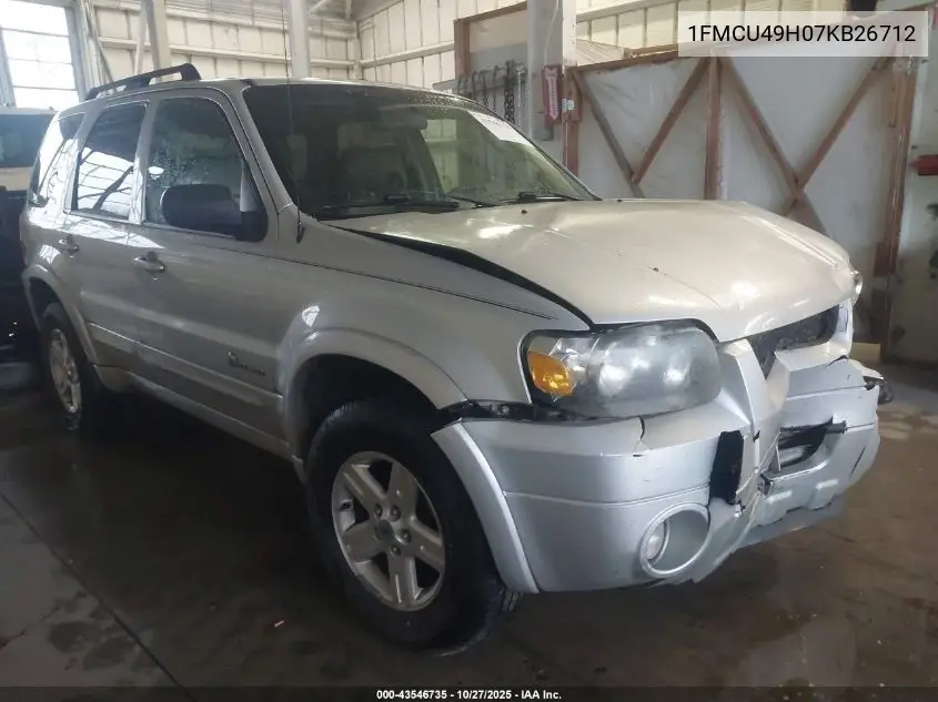 1FMCU49H07KB26712 2007 Ford Escape Hybrid