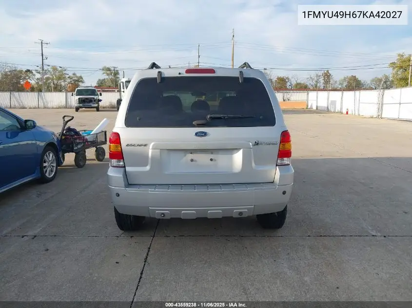 1FMYU49H67KA42027 2007 Ford Escape Hybrid