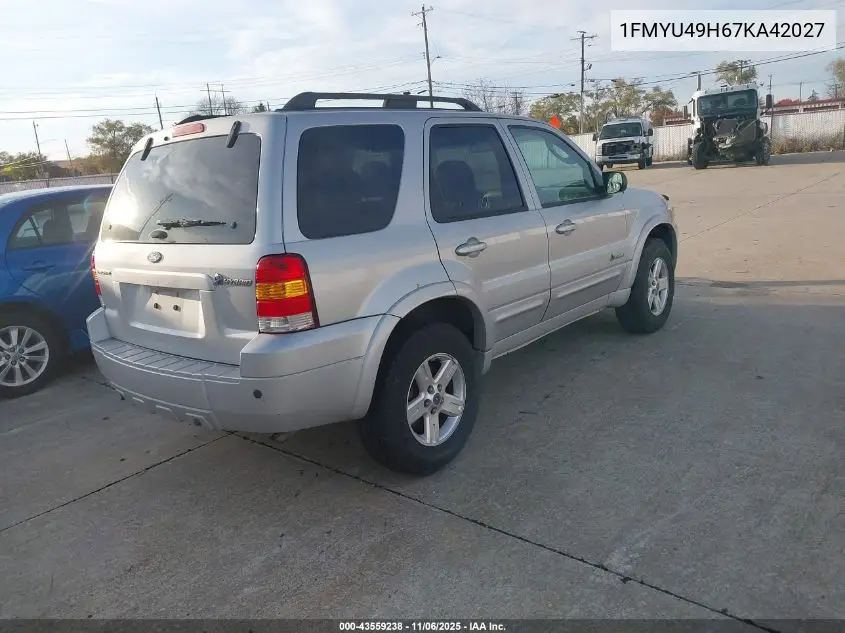 1FMYU49H67KA42027 2007 Ford Escape Hybrid