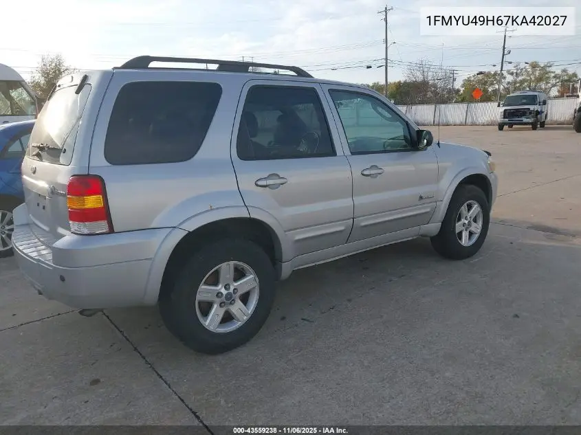 1FMYU49H67KA42027 2007 Ford Escape Hybrid