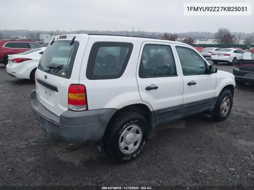 1FMYU92Z27KB25051 2007 Ford Escape Xls/Xls Manual