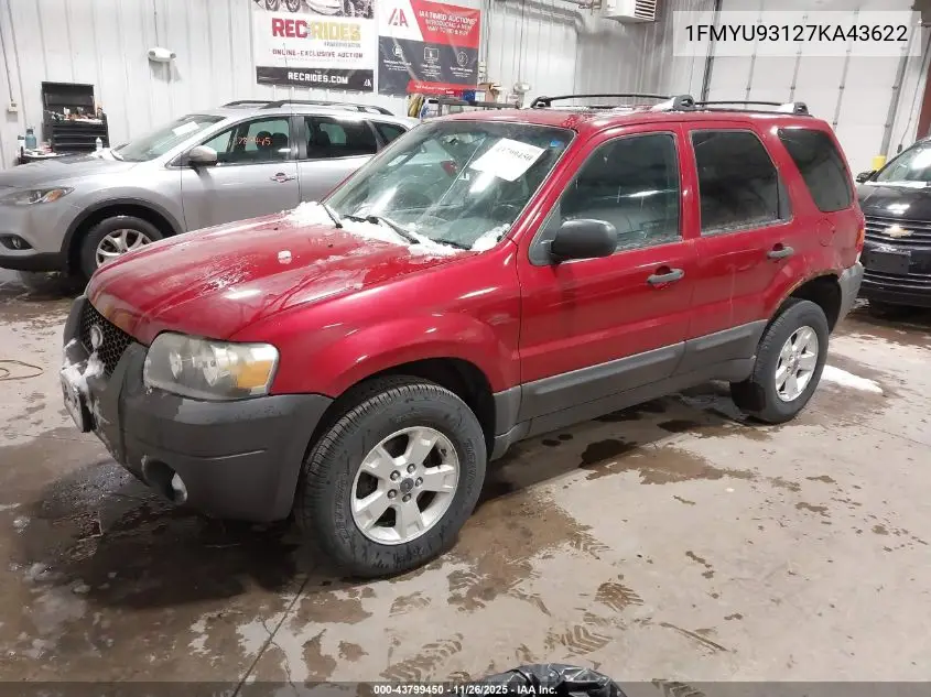 1FMYU93127KA43622 2007 Ford Escape Xlt/Xlt Sport