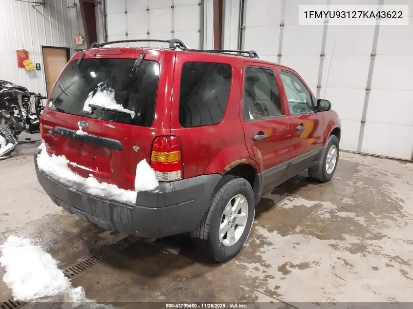 1FMYU93127KA43622 2007 Ford Escape Xlt/Xlt Sport