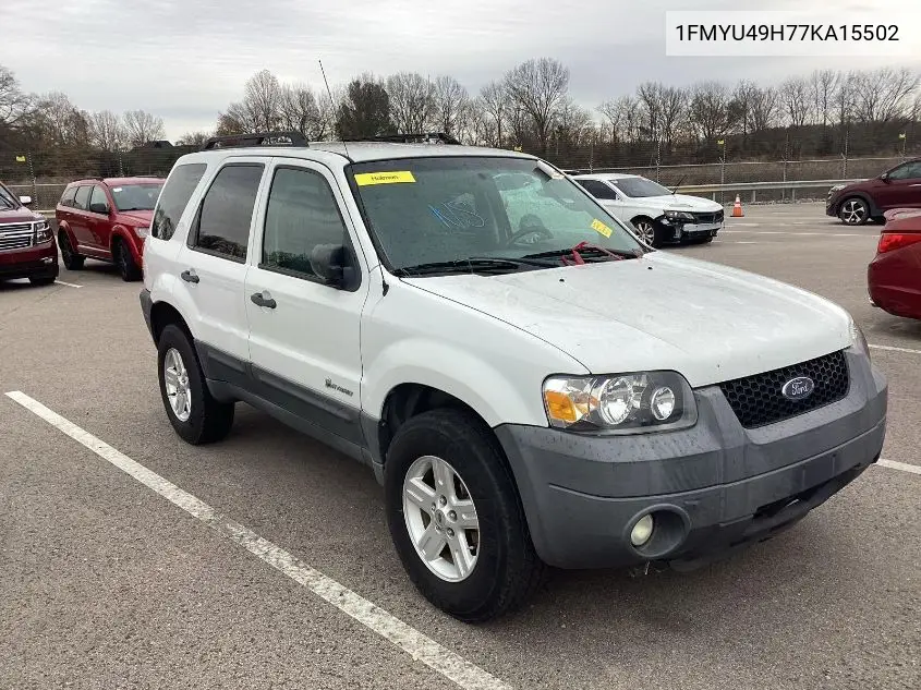 1FMYU49H77KA15502 2007 Ford Escape Hybrid