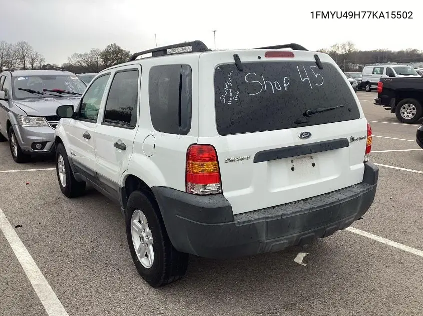 1FMYU49H77KA15502 2007 Ford Escape Hybrid
