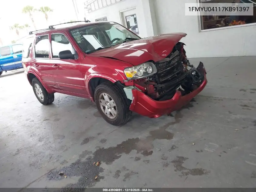 1FMYU04117KB91397 2007 Ford Escape Limited