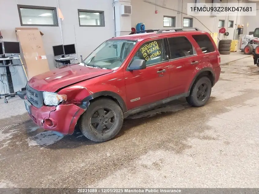 1FMCU93Z28KD47681 2008 Ford Escape Xlt