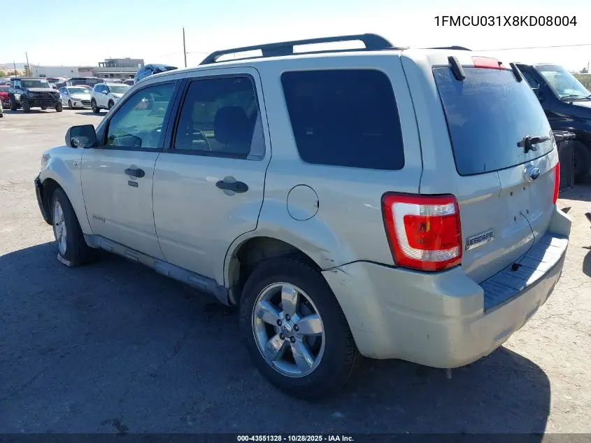 1FMCU031X8KD08004 2008 Ford Escape Xlt