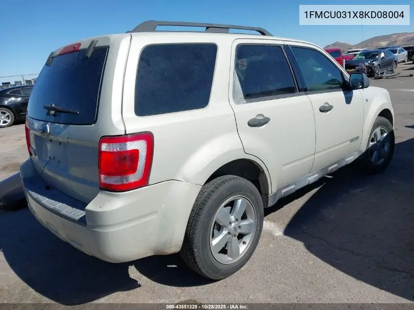 1FMCU031X8KD08004 2008 Ford Escape Xlt