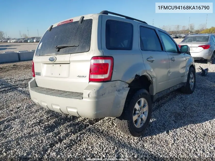 1FMCU94168KA16790 2008 Ford Escape Limited