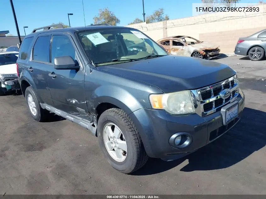 1FMCU03Z98KC72893 2008 Ford Escape Xlt