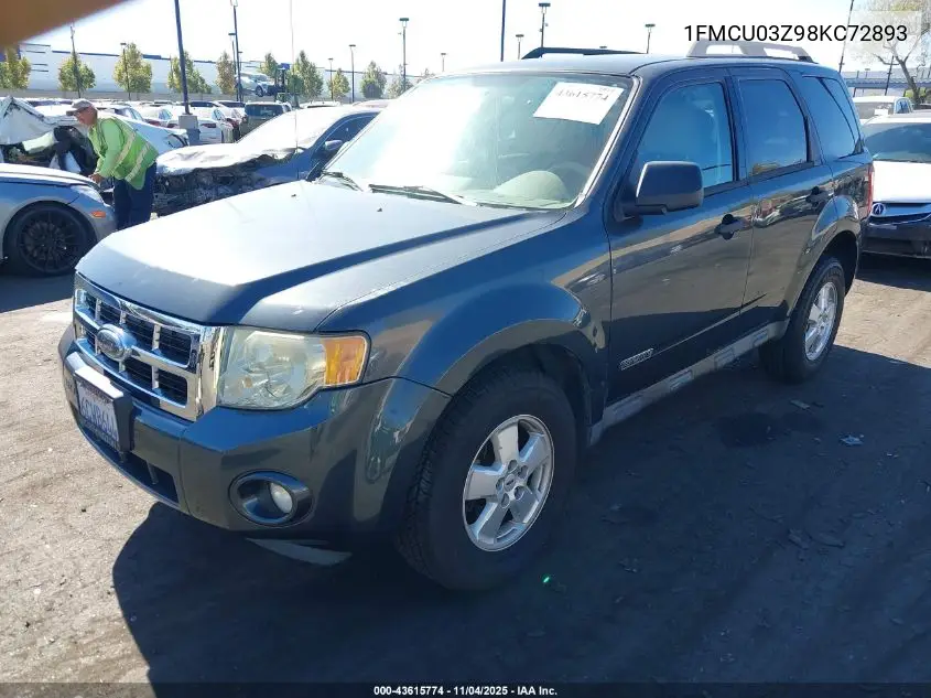 1FMCU03Z98KC72893 2008 Ford Escape Xlt