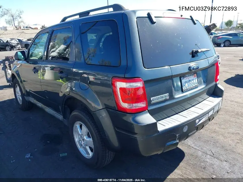 1FMCU03Z98KC72893 2008 Ford Escape Xlt