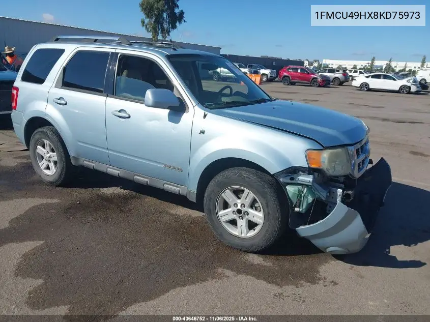 1FMCU49HX8KD75973 2008 Ford Escape Hybrid