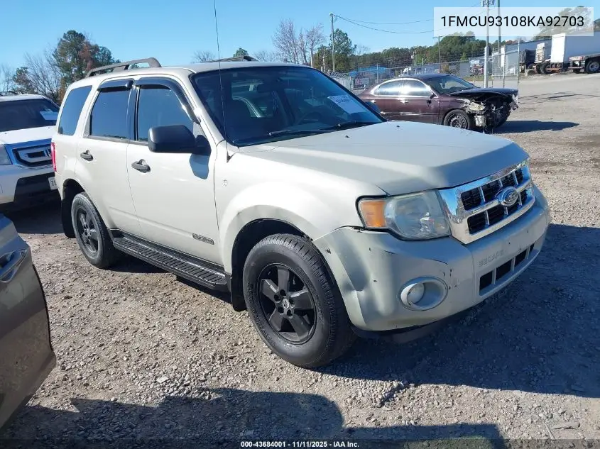 1FMCU93108KA92703 2008 Ford Escape Xlt