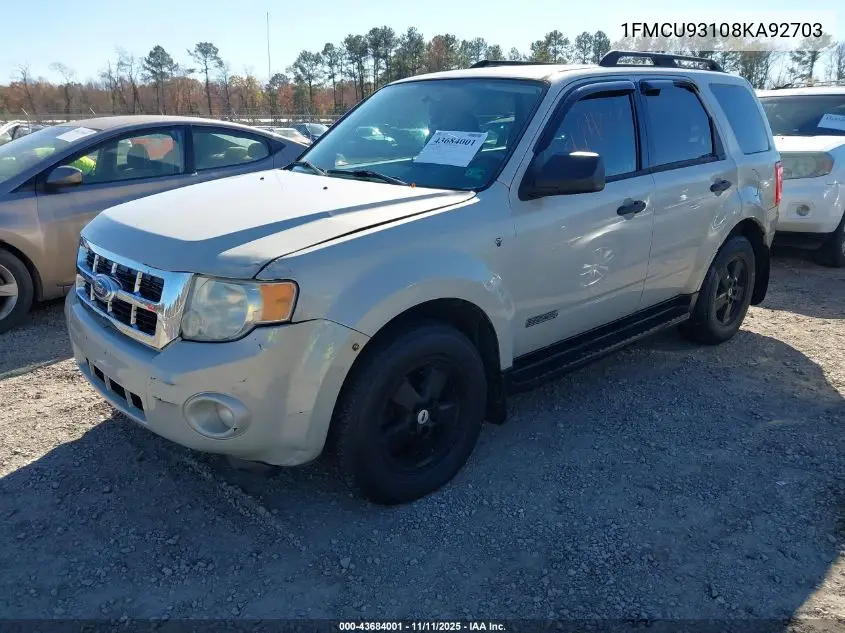 1FMCU93108KA92703 2008 Ford Escape Xlt