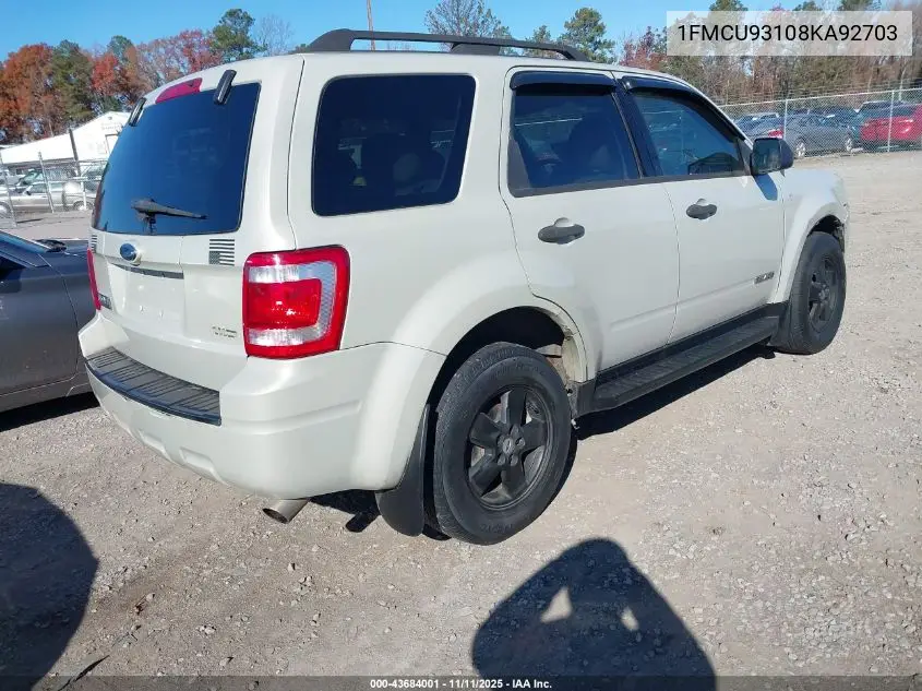 1FMCU93108KA92703 2008 Ford Escape Xlt