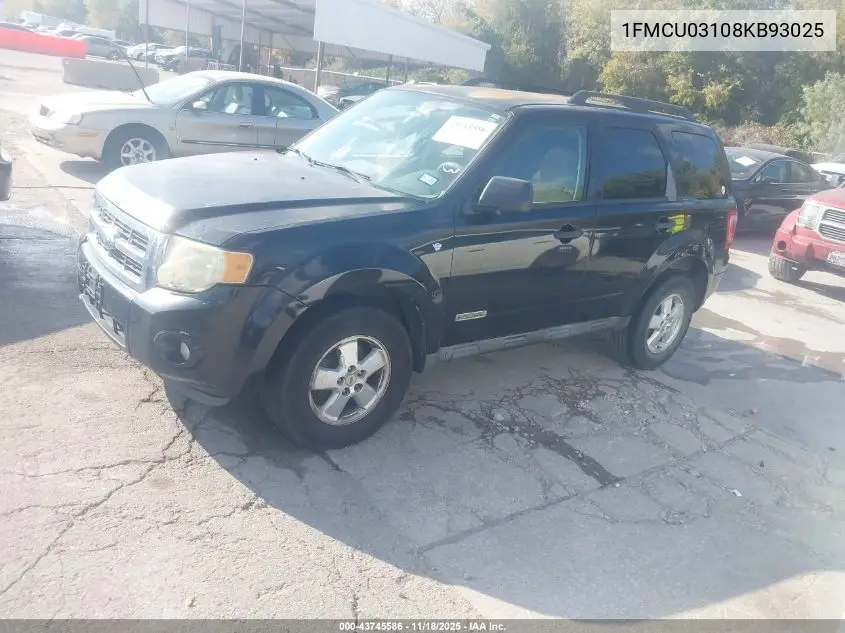 1FMCU03108KB93025 2008 Ford Escape Xlt