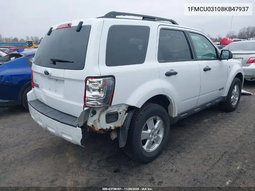 1FMCU03108KB47937 2008 Ford Escape Xlt