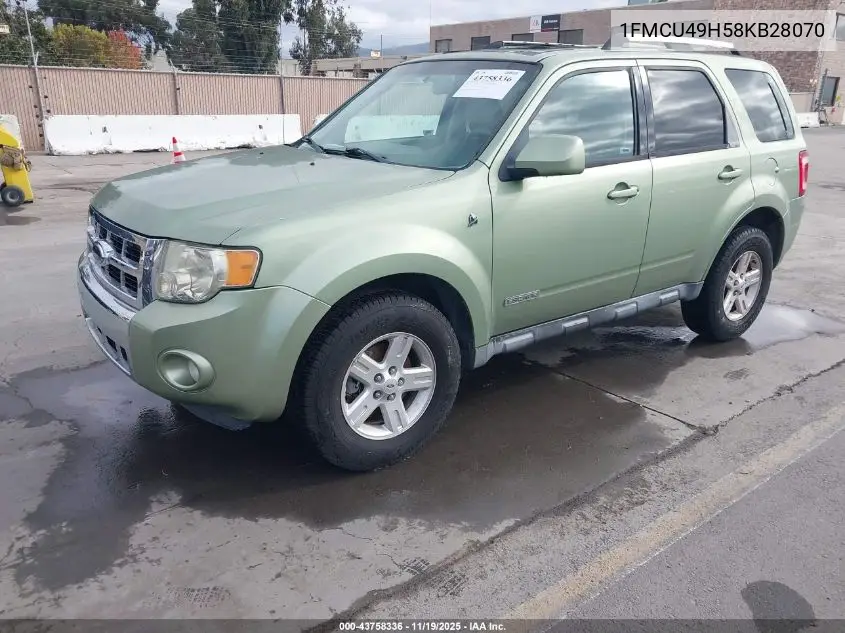 1FMCU49H58KB28070 2008 Ford Escape Hybrid