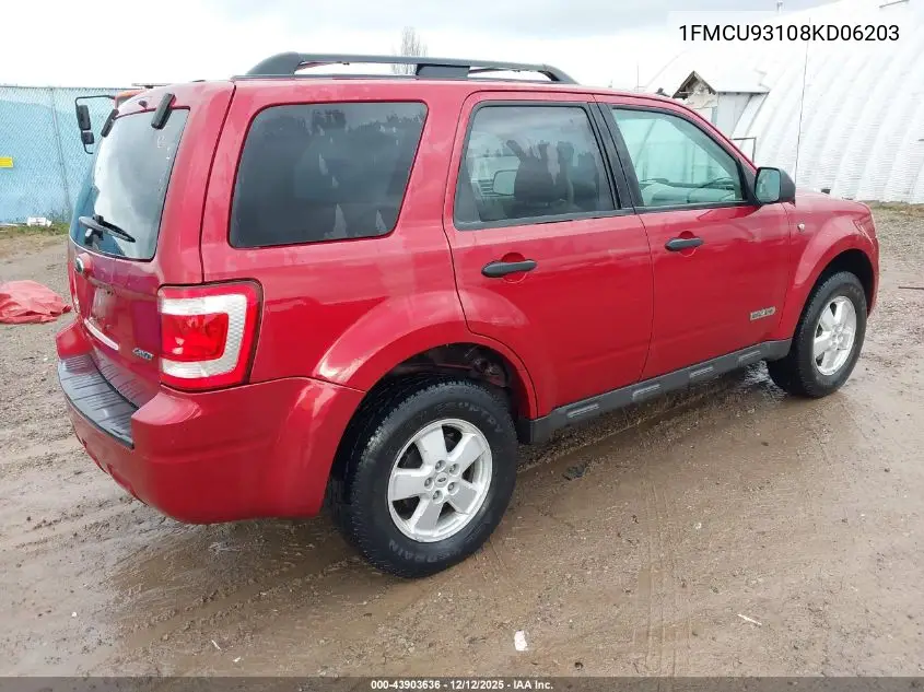 1FMCU93108KD06203 2008 Ford Escape Xlt