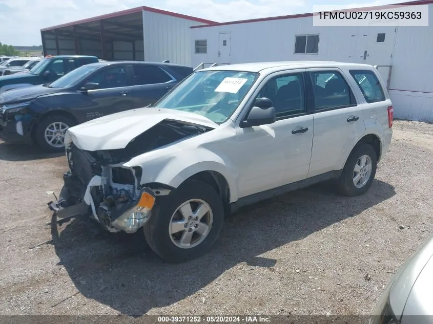 1FMCU02719KC59363 2009 Ford Escape Xls/Xls Manual