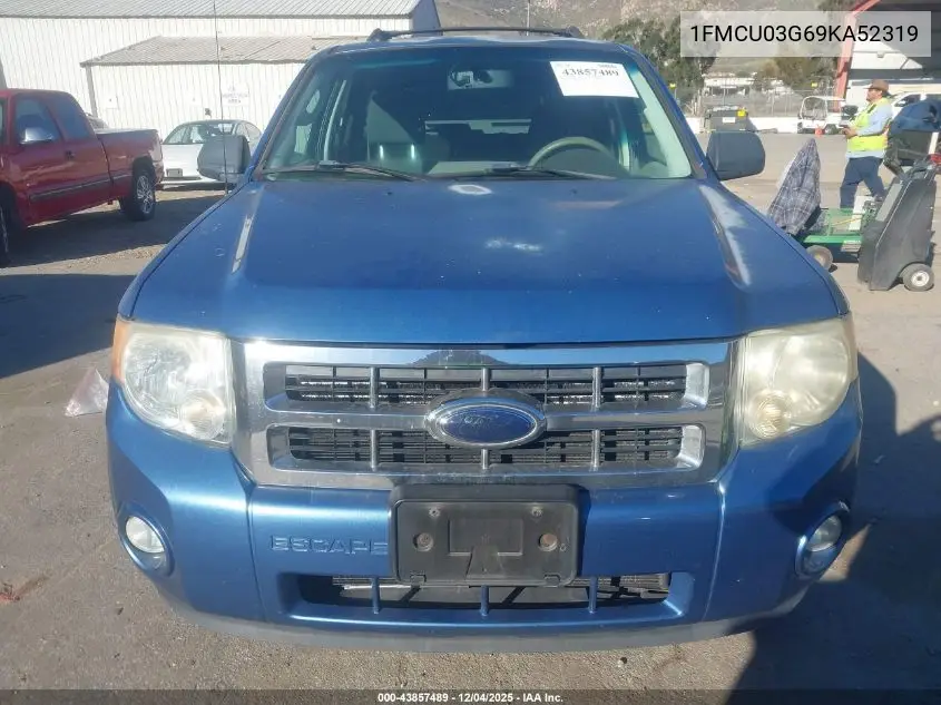 1FMCU03G69KA52319 2009 Ford Escape Xlt