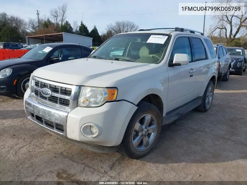1FMCU04799KD05759 2009 Ford Escape Limited