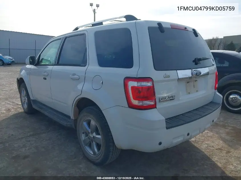 1FMCU04799KD05759 2009 Ford Escape Limited