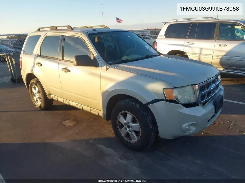 1FMCU03G99KB78058 2009 Ford Escape Xlt